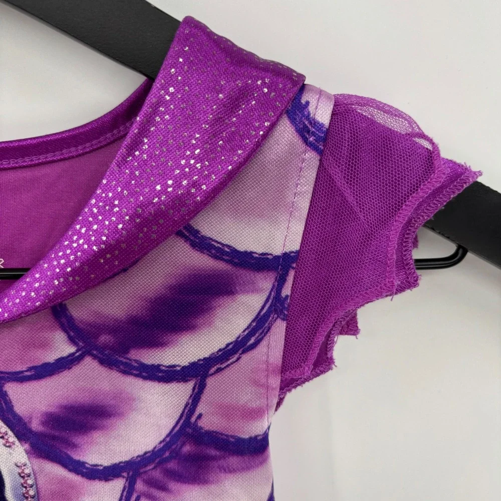 Disney Descendants 3 Mal Nightgown Kids Size 6 Purple Mesh Overlay Sleep Dress